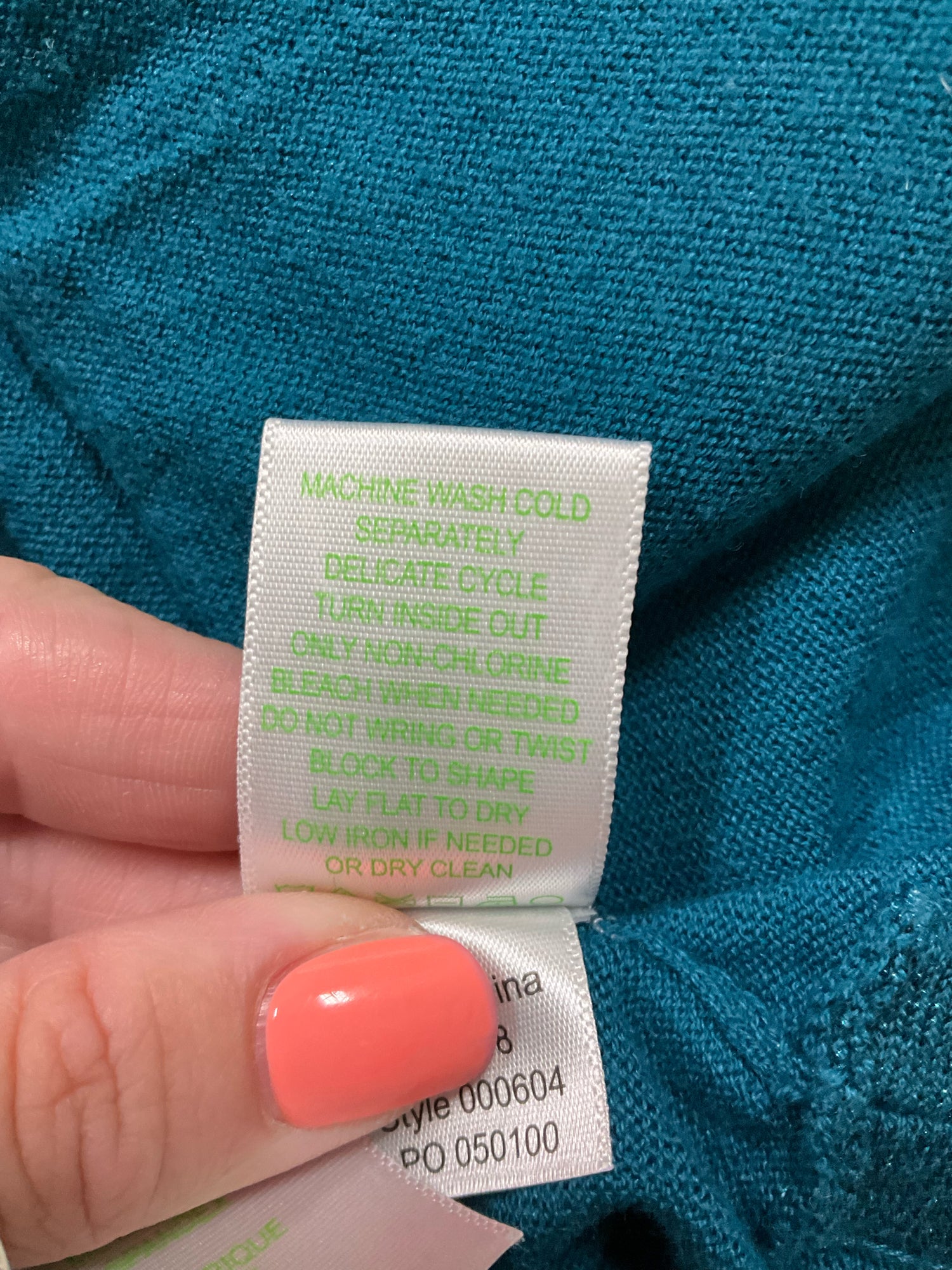 Lilly Pulitzer Amalie Sweater Medium Turquoise Teal Metallic 3/4 Dolman Sleeve