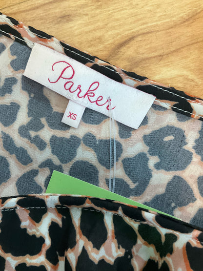 Parker Parker Kensal Leopard Print Blouson Mini Dress XS
