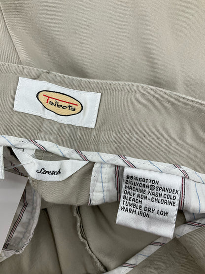 Talbots Stretch Bermuda Shorts Womens Size 12 Khaki Cotton Blend Classic