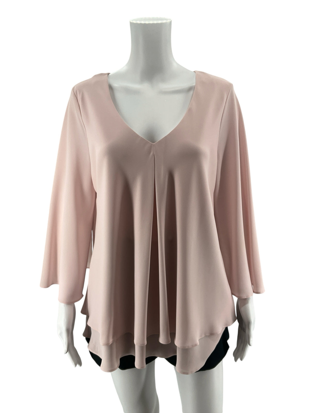 Frank Lyman Blush Pink Flutter Sleeve Chiffon Tunic Top Size 14 - ONLINE ONLY