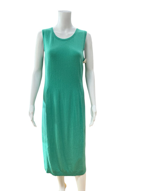 Lafayette 148 New York 100% Cashmere Sleeveless Midi Dress Teal Size M NWT