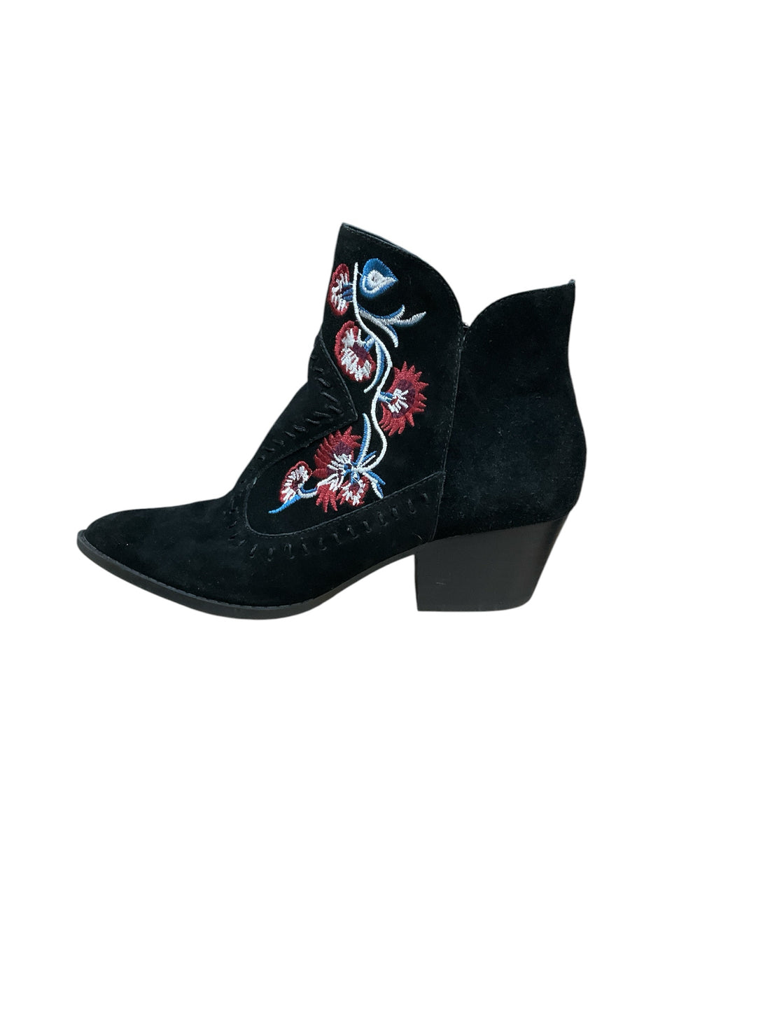 Carlos by Carlos Santana Gypsy Floral Embroidered Suede Ankle Boots Size 7