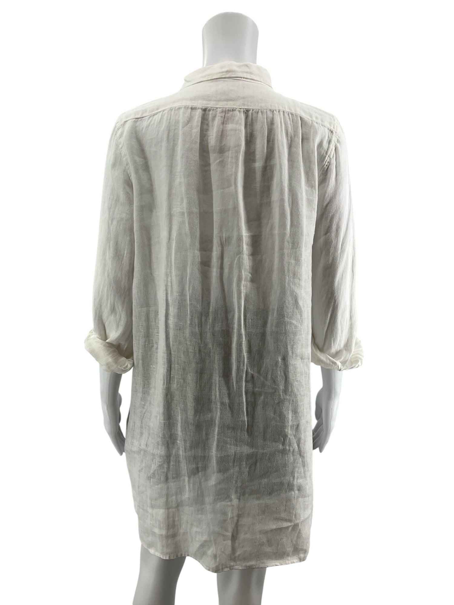 CP Melten Size XS White Solid Pre-Owned Ladies Casual Top - Downstairs