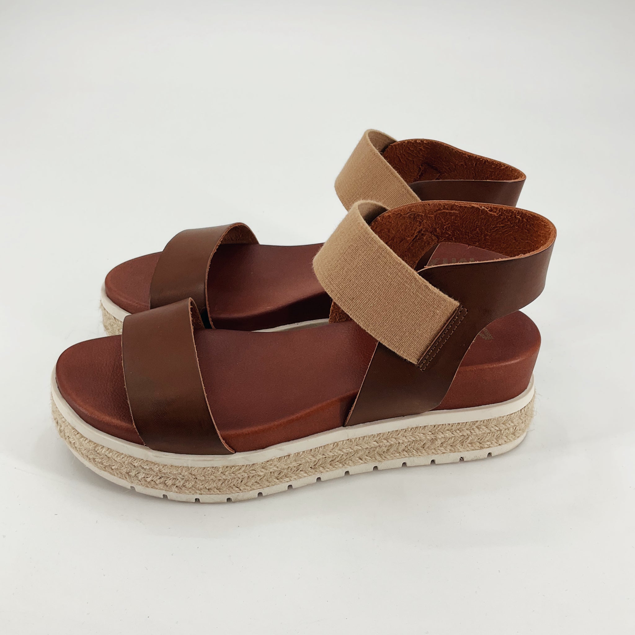 MIA Ricky Espadrille Platform Sandals Brown Size 8