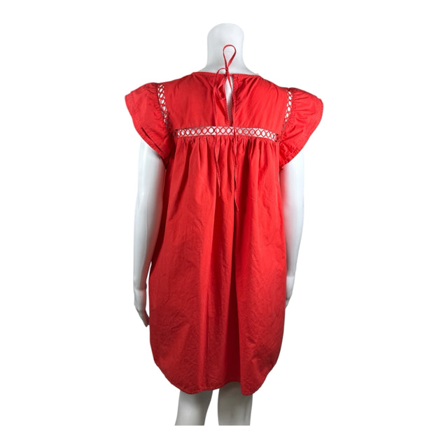 La Ven Red Ruffle Sleeve Sheath Dress Size Small