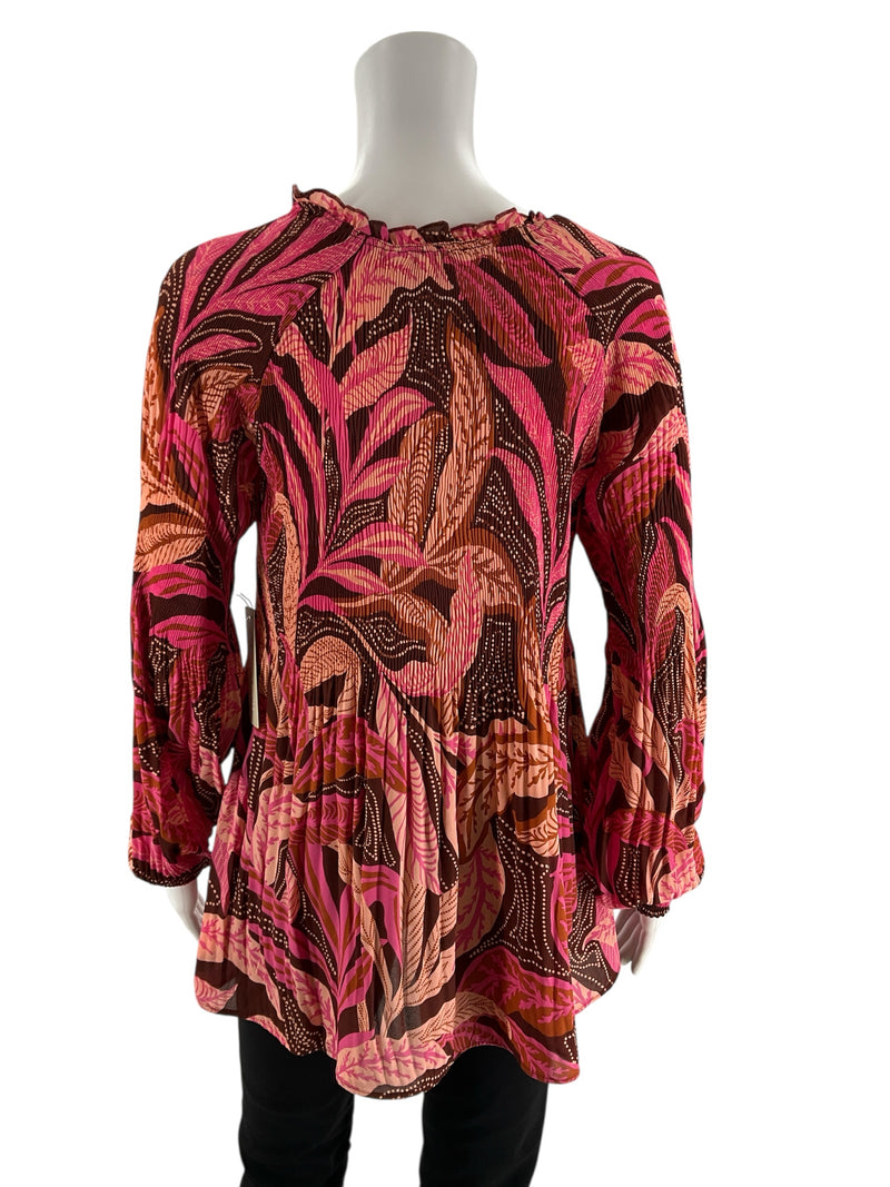 Sunny Leigh Pink Print Pre-Owned Ladies Top - Size Small