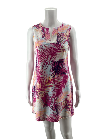 Aryeh Tropical Palm Leaf Print Sleeveless Shift Dress Size Small