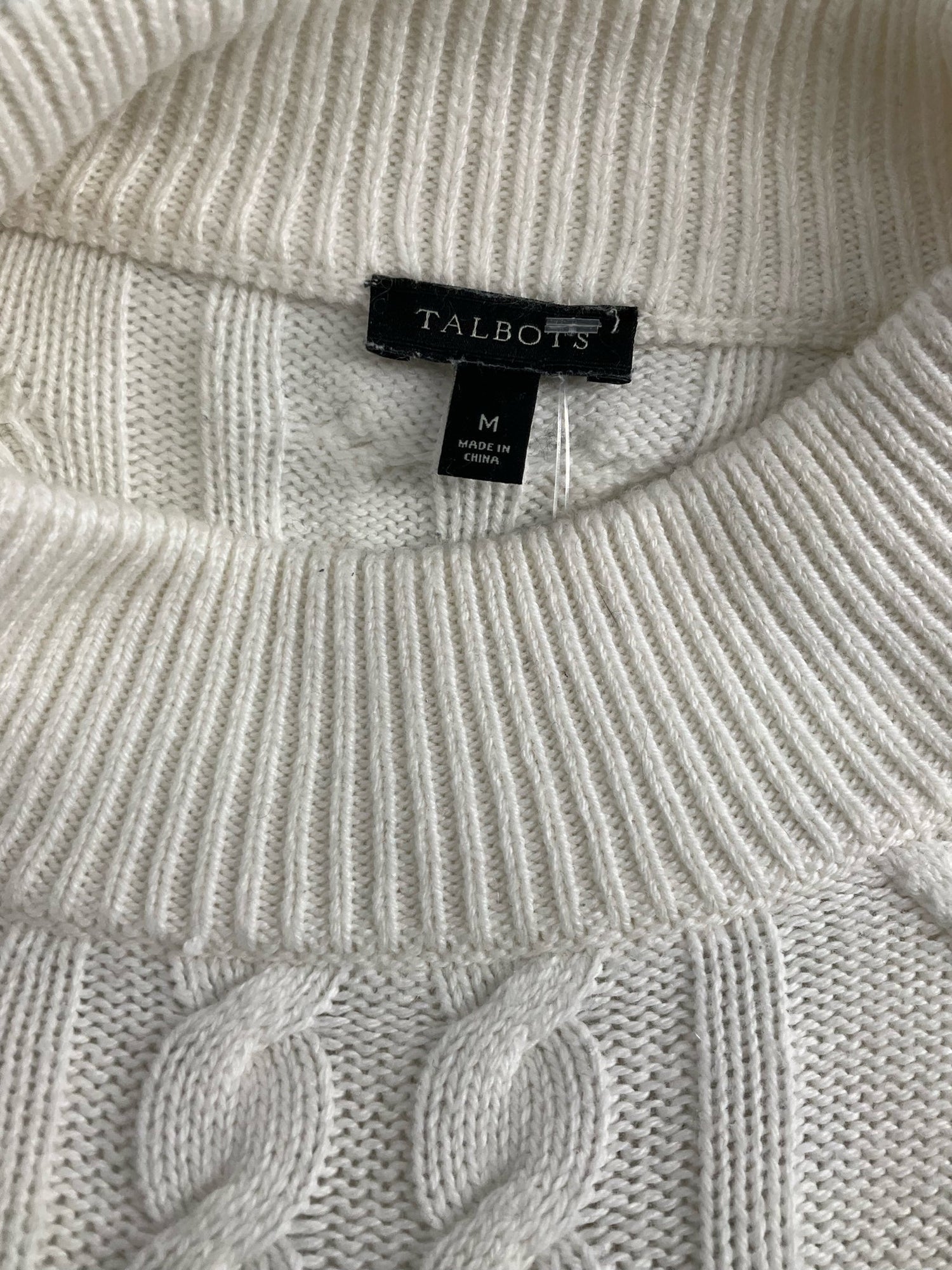 Talbots - Ecru/Navy Stripe Pre-Owned Ladies Casual Top - Size Medium