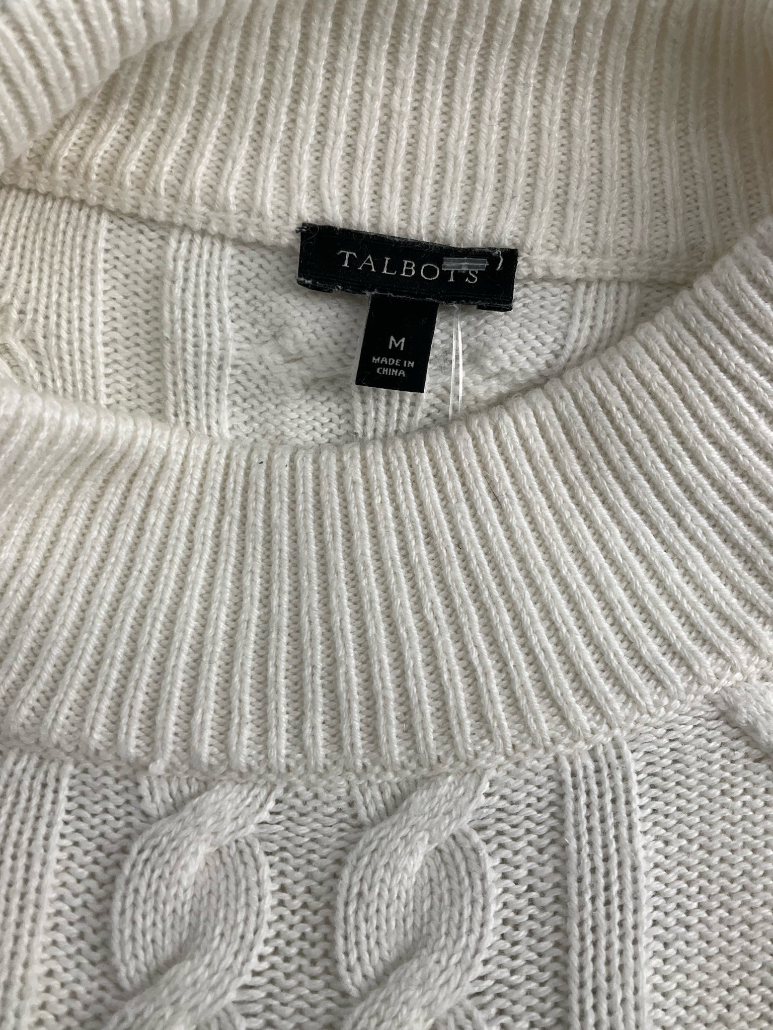 Talbots - Ecru/Navy Stripe Pre-Owned Ladies Casual Top - Size Medium