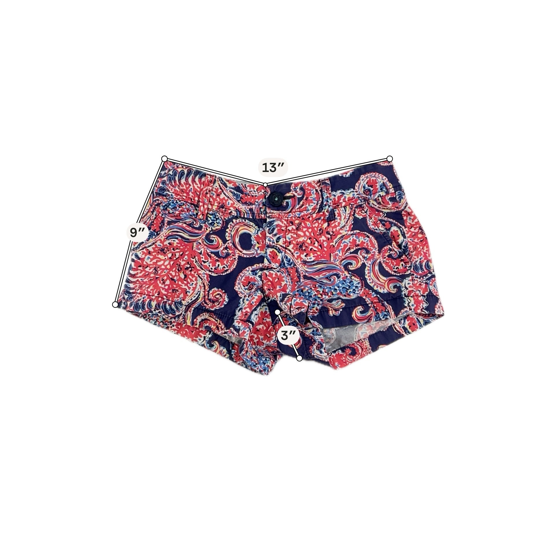 Lily Pulitzer Size 00 Navy/red Print Shorts