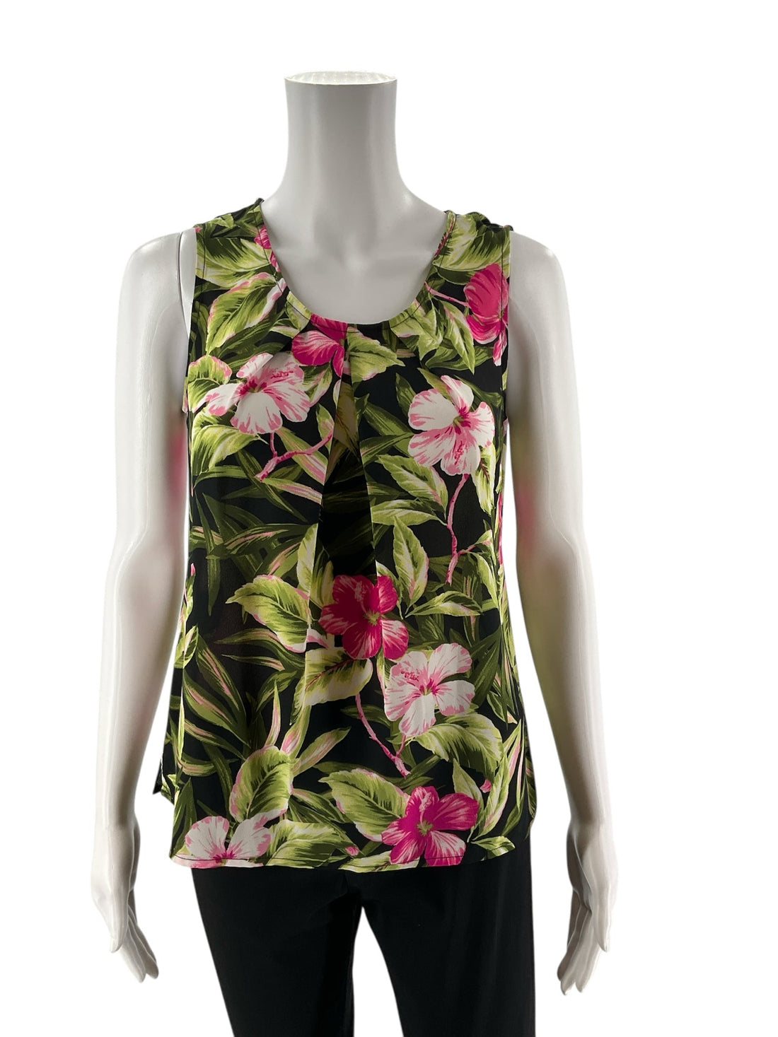 Kasper Green/Multi Floral Pre-Owned Ladies Top - Size Small Petite