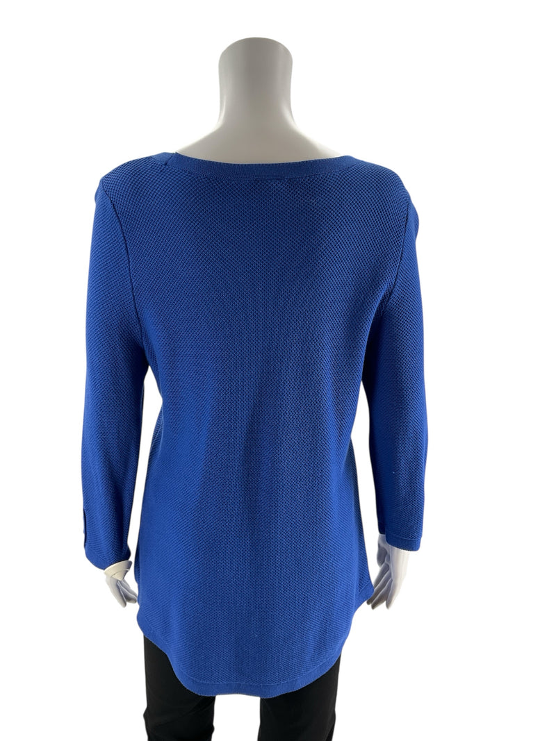 Talbots Blue Textured Pre-Owned Ladies Top - Size Medium