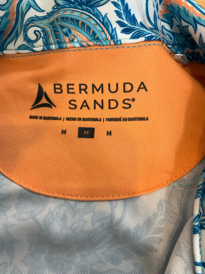 Bermuda Sands Floral Paisley Polo Golf Dress Sleeveless Quarter-Zip Size Medium