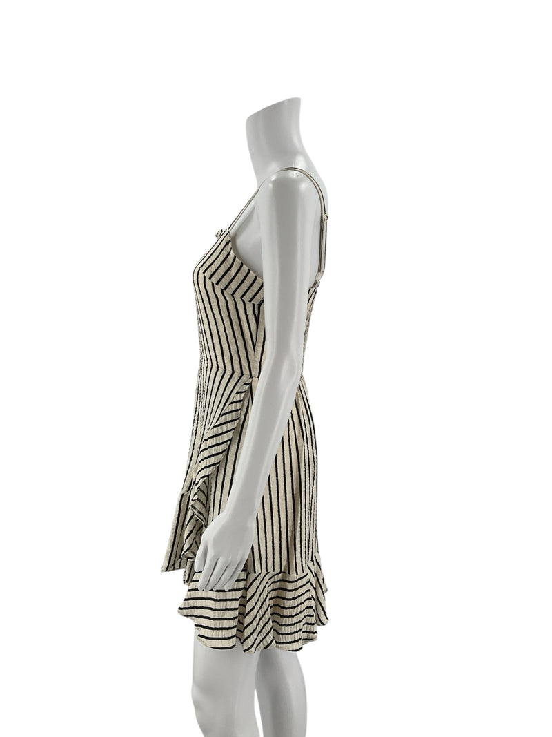 Express White/Black Stripe Pre-Owned Ladies Dress - Size Small