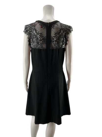 Vince Camuto Black Lace Yoke Sleeveless Cocktail Dress Size 12