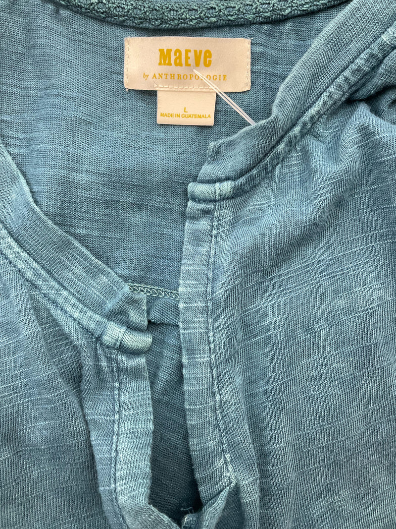 Maeve Turquoise Washed Pre-Owned Ladies Top - Size Large