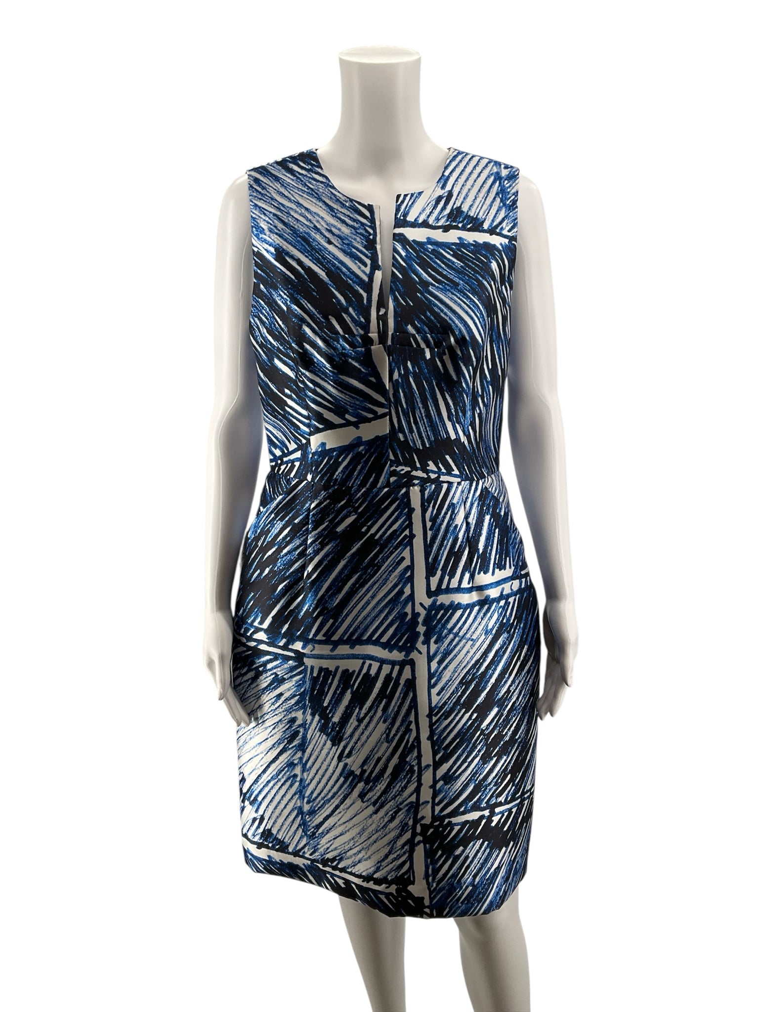 Milly Abstract Scribble Print Sheath Dress Made in USA Size 10