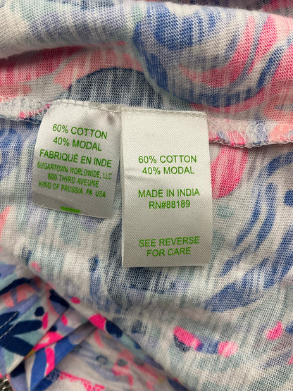Lilly Pulitzer White/Blue/Pink Print Romper - Size Medium