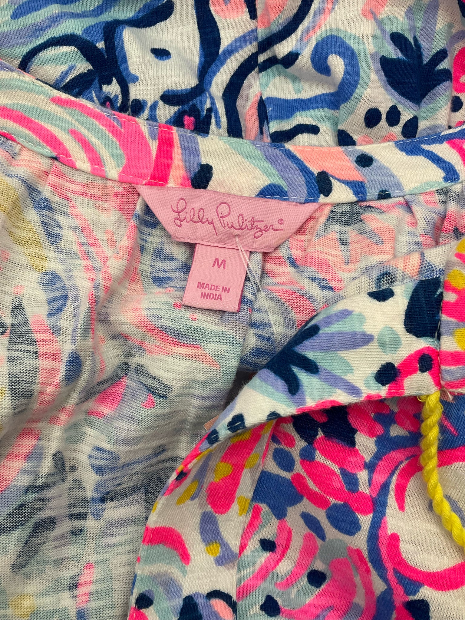 Lilly Pulitzer White/Blue/Pink Print Romper - Size Medium