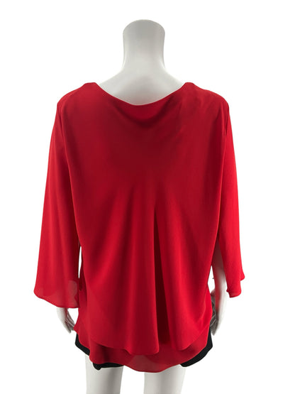 Frank Lyman Design Red Chiffon Bell Sleeve Blouse Top Size 14 NWT - ONLINE ONLY