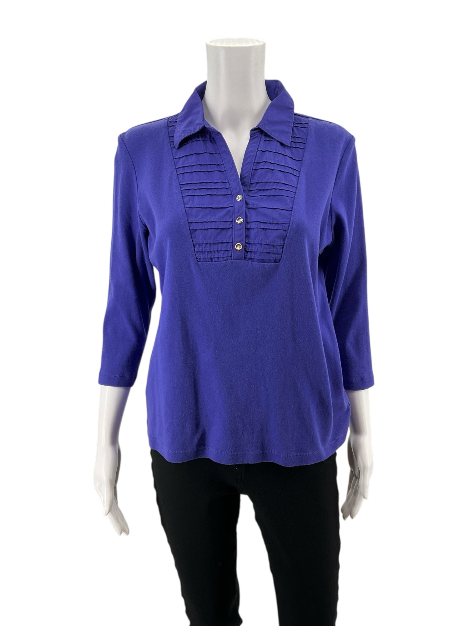 Karen Scott Purple Solid Pre-Owned Ladies Casual Top -  Size Large Petite