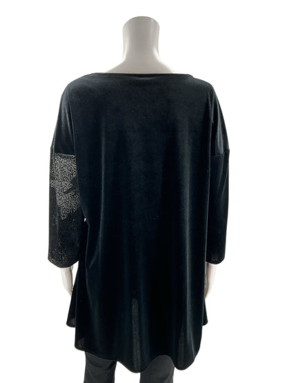 Alfani - Black Velvet Pre-Owned Ladies Casual Top - Size XL