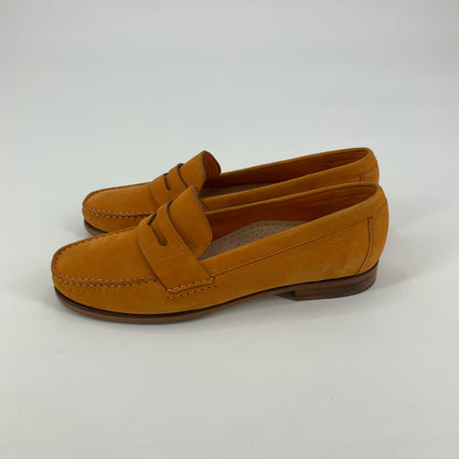 Cole Haan Pinch Penny Suede Loafers Womens Size 9 Mustard Tan