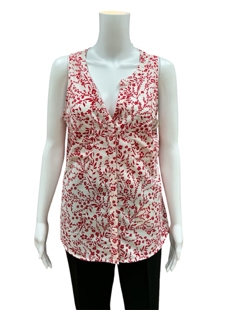 Sanctuary Size L White/Red Floral Casual Top - Downstairs