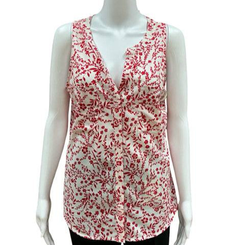 Sanctuary White/Red Floral Pre-Owned Ladies Top - Size Large - Margaret’s Fine Consignment