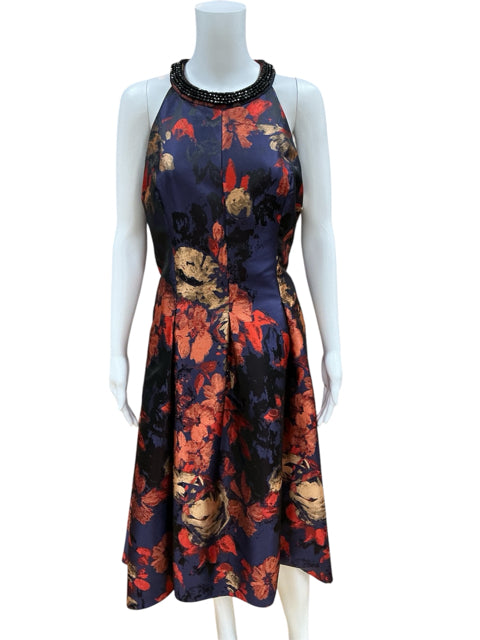 SLNY Size 12 Purple/Rust Floral Dress