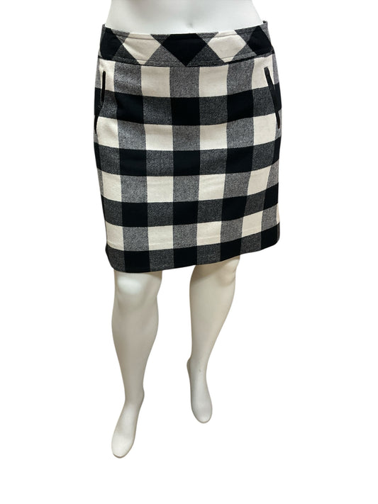 Talbots Size 14 black/white Checkered Pre-Owned Skirt