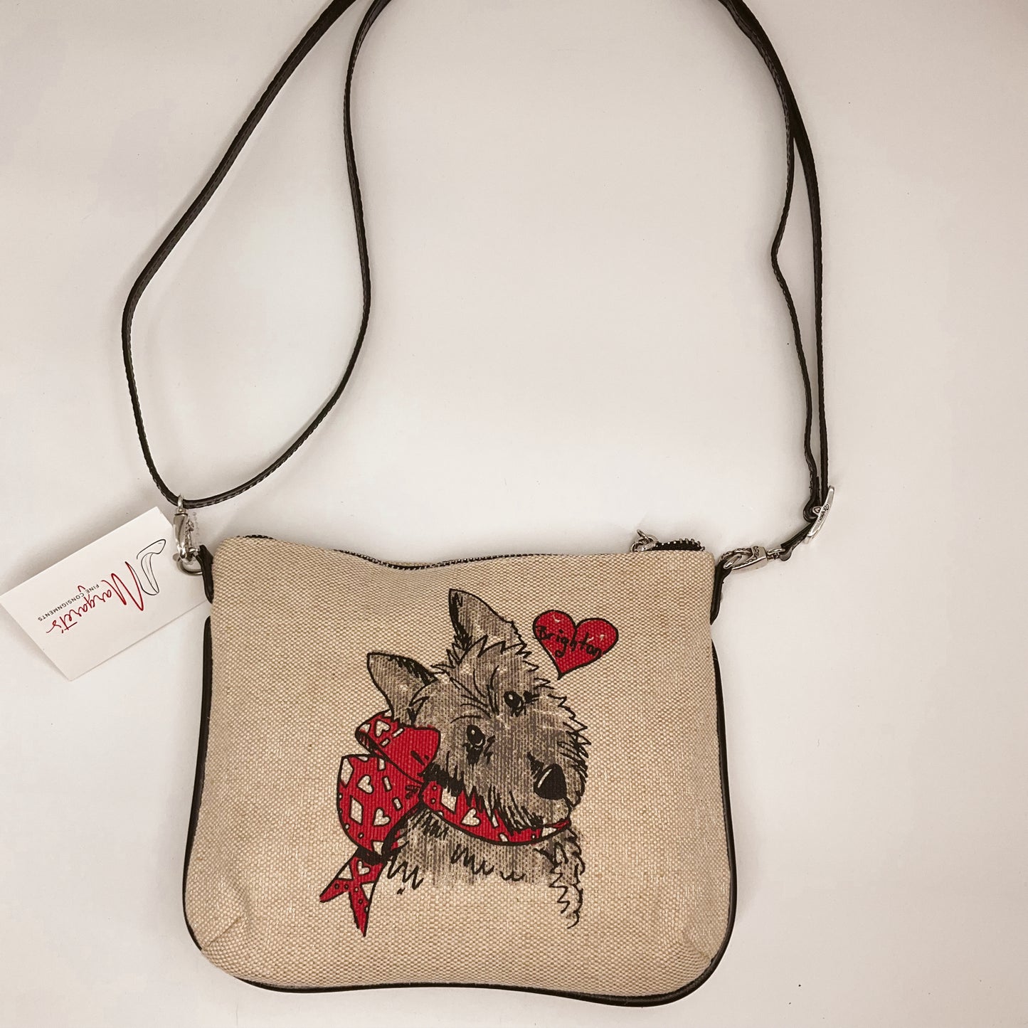 Brighton Natural/Black/Red Dog Crossbody Bag