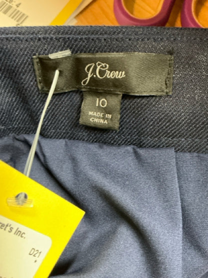J Crew Size 10 Navy Solid Pre-Owned Ladies Skirt
