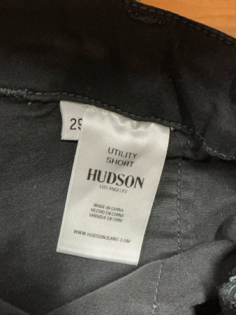 Hudson Utility Shorts Womens Size 29 Black Cotton Stretch Mid Rise Pockets