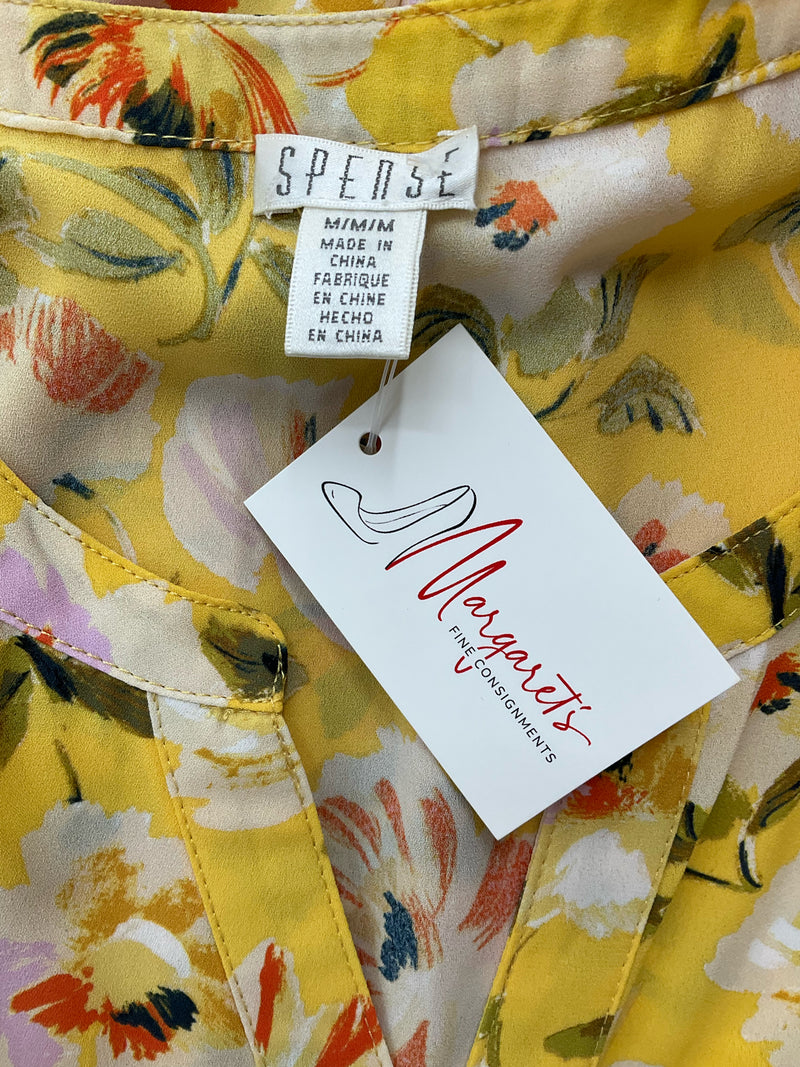 Spense Yellow/Multi Floral Pre-Owned Ladies Top - Size Medium