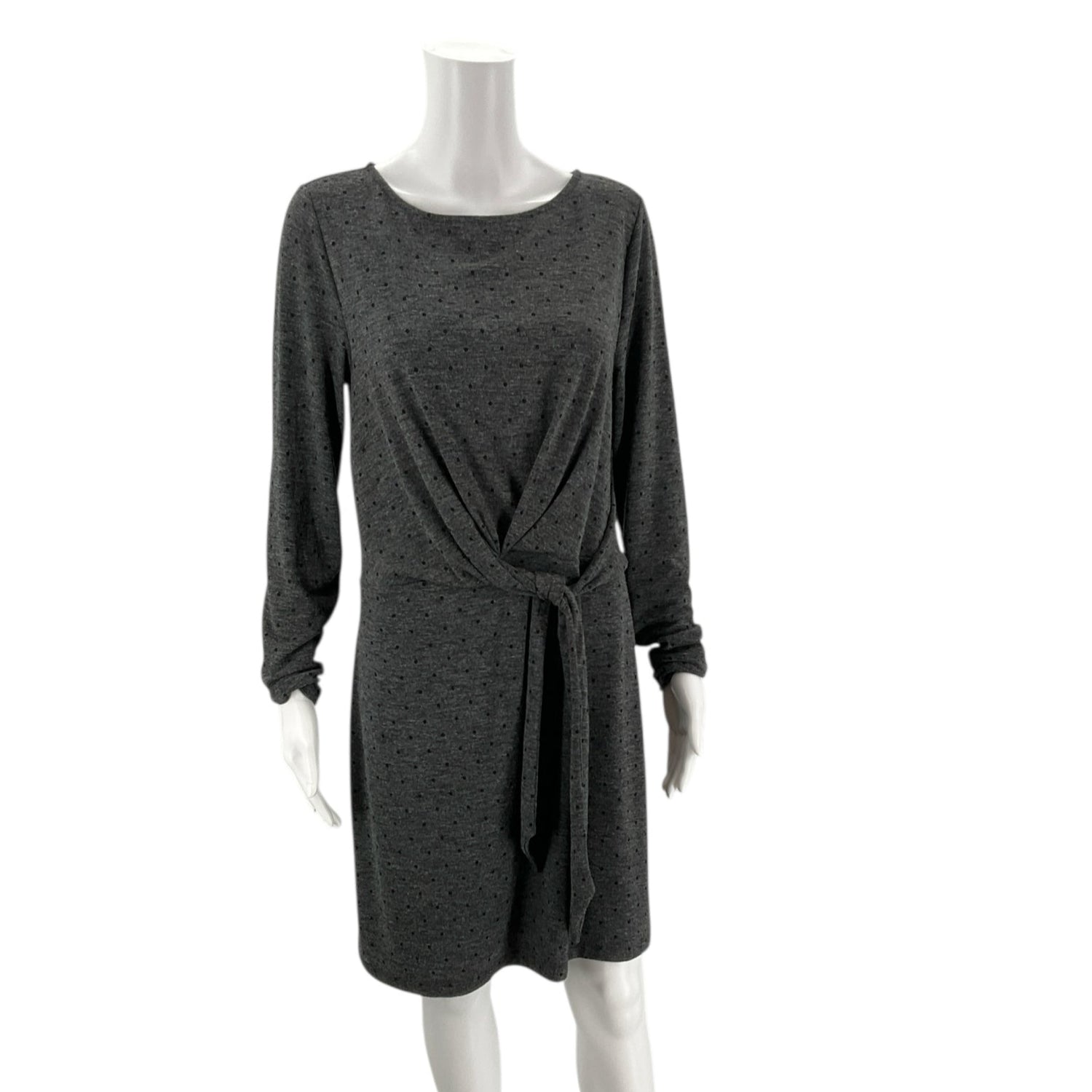 Loft Gray/Black Polka Dot Ladies Pre-Owned Dress - Size Medium - Margaret’s Fine Consignment