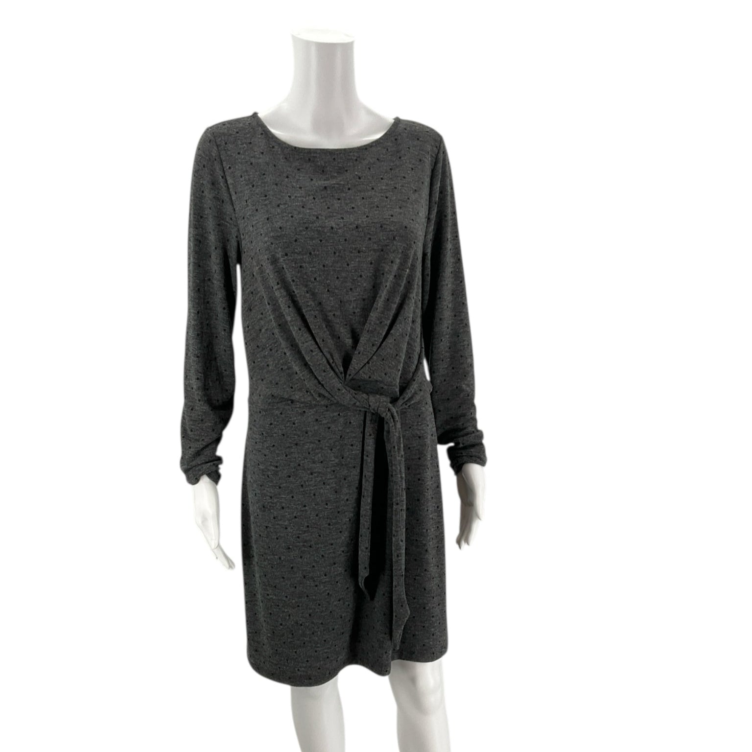 Loft Gray/Black Polka Dot Ladies Pre-Owned Dress - Size Medium - Margaret’s Fine Consignment