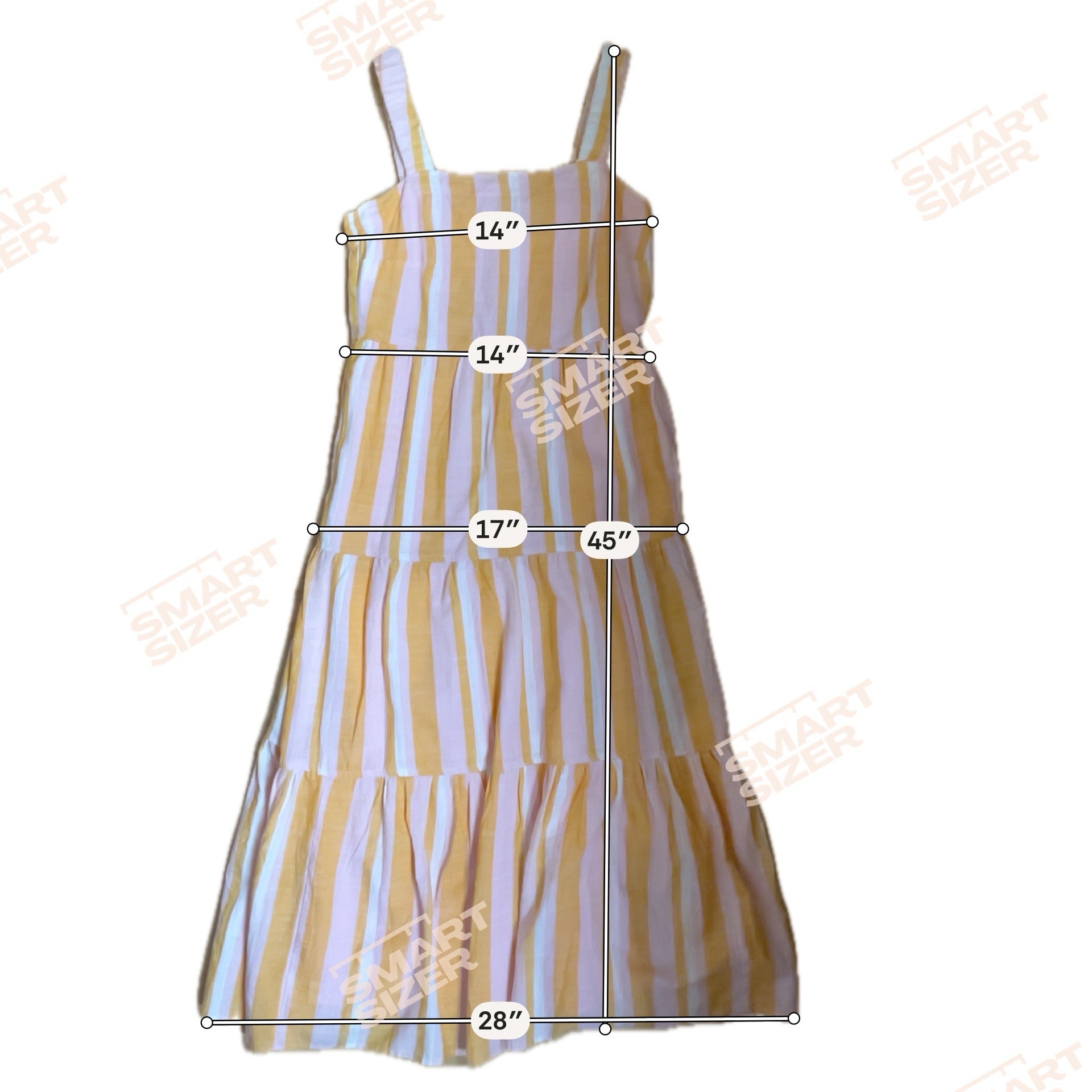 Free Assembly pink/orange Midi Striped Tiered Midi Sundress XS - Size XS