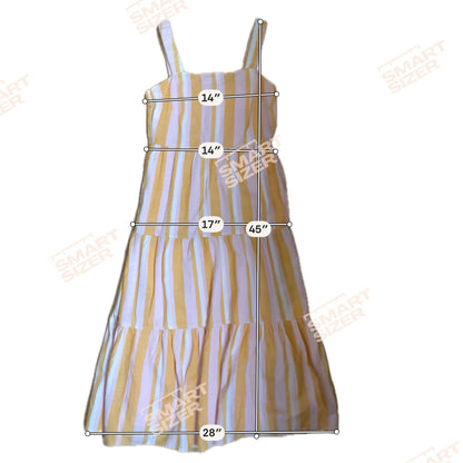 Free Assembly pink/orange Midi Striped Tiered Midi Sundress XS - Size XS