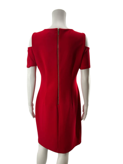 Tommy Hilfiger Red Cold Shoulder Ponte Knit Sheath Dress Size 10