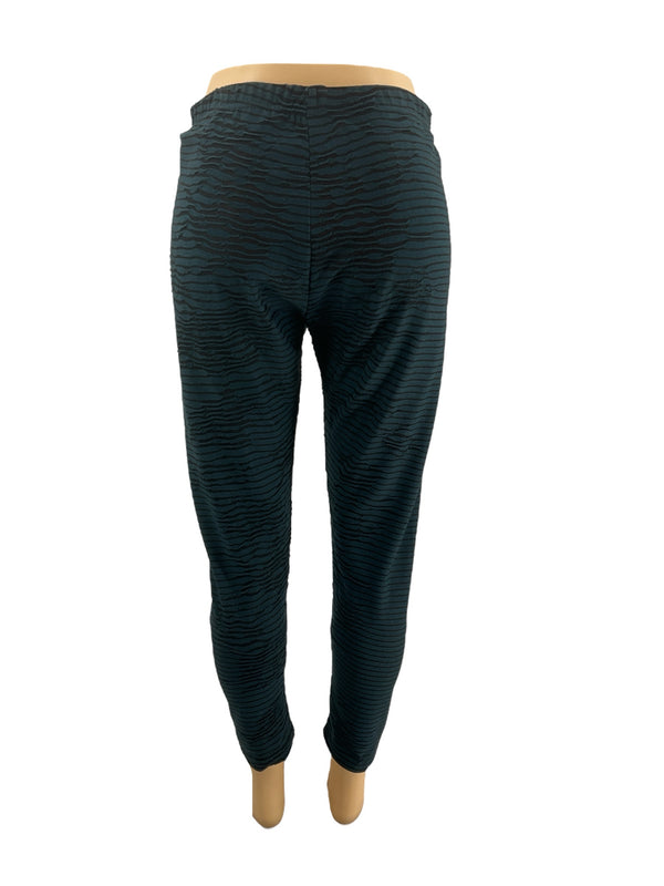 Elsewhere Teal & Black Tapered Pull-On Pants – Size Large, Excellent Condition - Margaret’s Fine Consignment