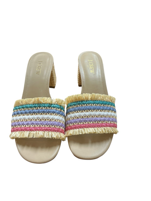 J Crew Shoe Size 7.5 tan/multi Stripe Pre-Owned Ladies Sandals