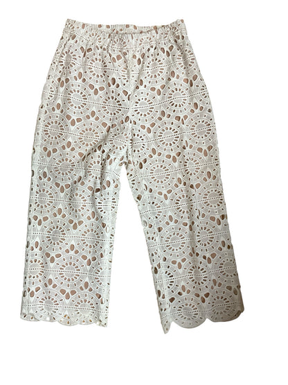 Red Carter Katia Cream Crochet Wide-Leg Crop Pants | Size Small - ONLINE ONLY