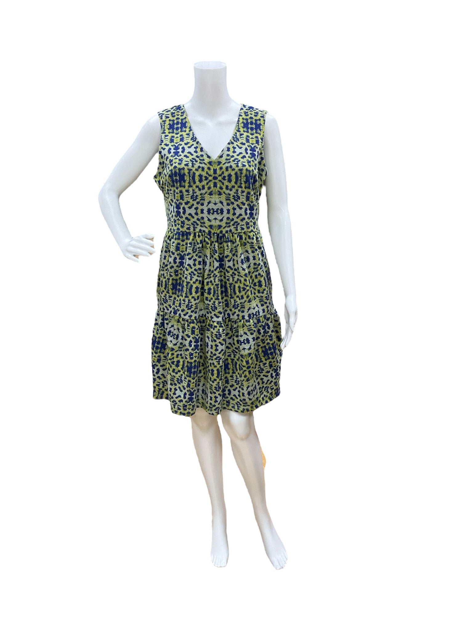 Tyler Boe Blue/Green Print Dress Size Small