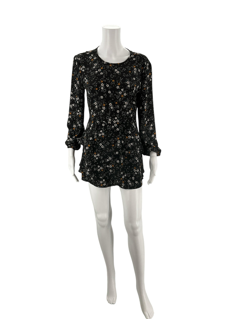 JACK by BB Dakota Black Floral Pre-Owned Ladies Romper - Size Small