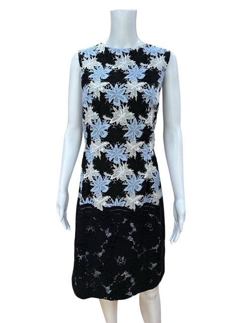 Antonio Melani black/blue/white Sheath Cindy Floral Lace Colorblock Sheath Dress Size 14 - Size 14