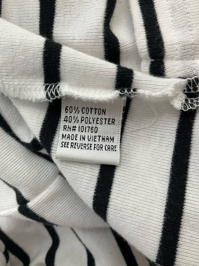 Hillard & Hanson White/Black Stripe Pre-Owned Top - Size Small