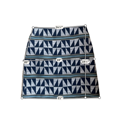 Ann Taylor navy/teal/white Skirt Geometric Jacquard Mini Skirt Navy Teal White Size 2 - Size 2