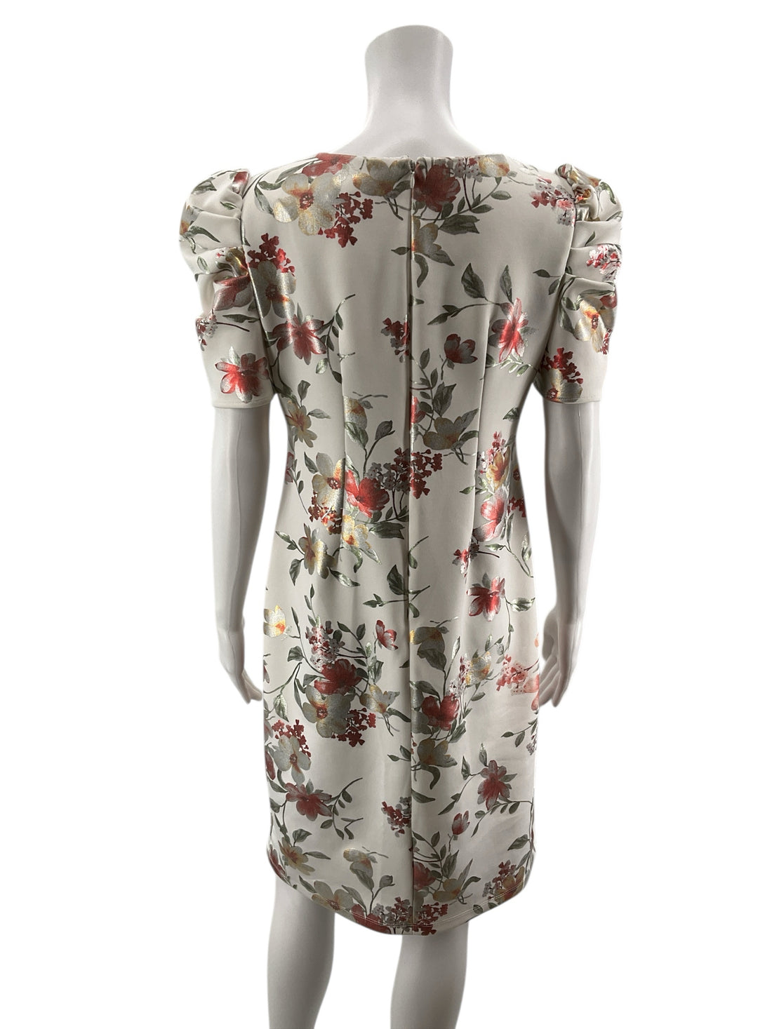 Shelby &amp; Palmer White/Peach Floral Pre-Owned Ladies Dress - Size 10