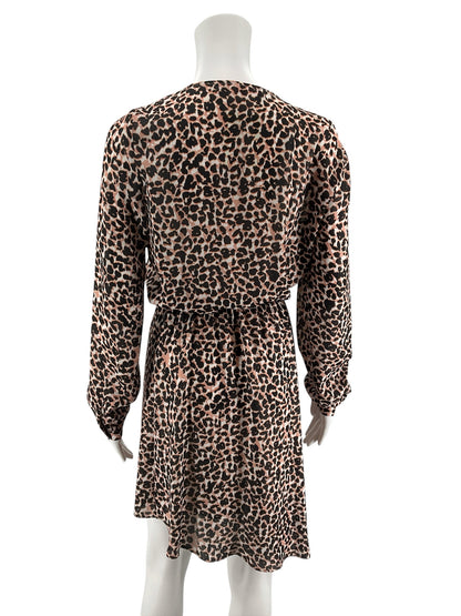 Parker Parker Kensal Leopard Print Blouson Mini Dress XS